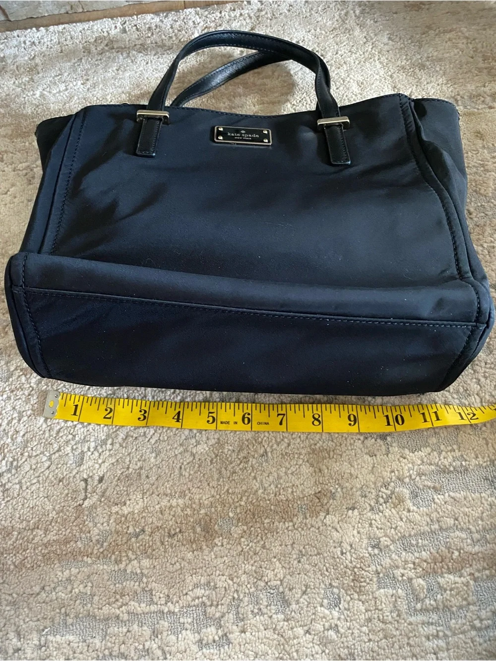 kate spade New York Wilson Road Alyse Satchel Black Tote Bag Nylon Purse Handbag